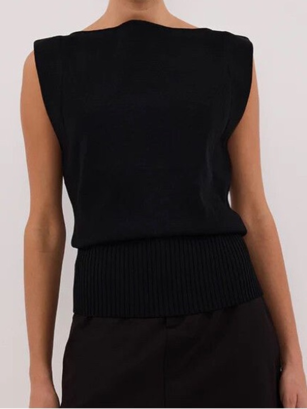 NWT DISSH Elsa black sleeveless knit top